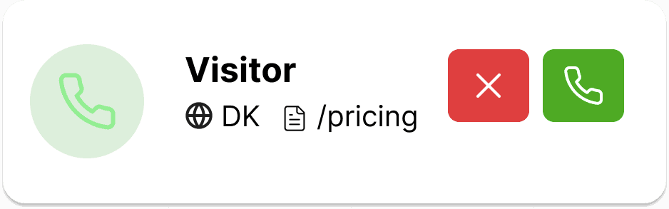 Incoming Glimpze call notification